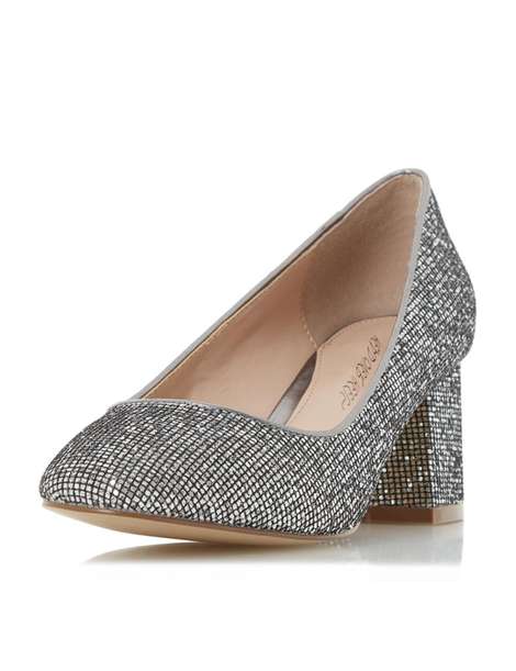 **Head Over Heels By Dune 'Agnitha' Pewter Mid Heel Shoes